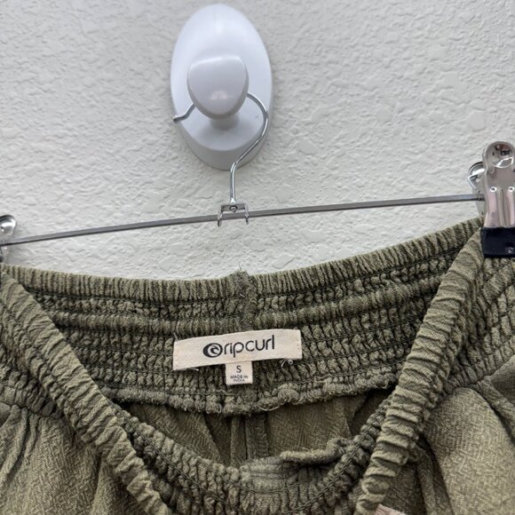 Ripcurl Classic Surf Green Poplin Cotton Crepe Beach Pants GPANE9 Womens Small - Picture 2 of 10